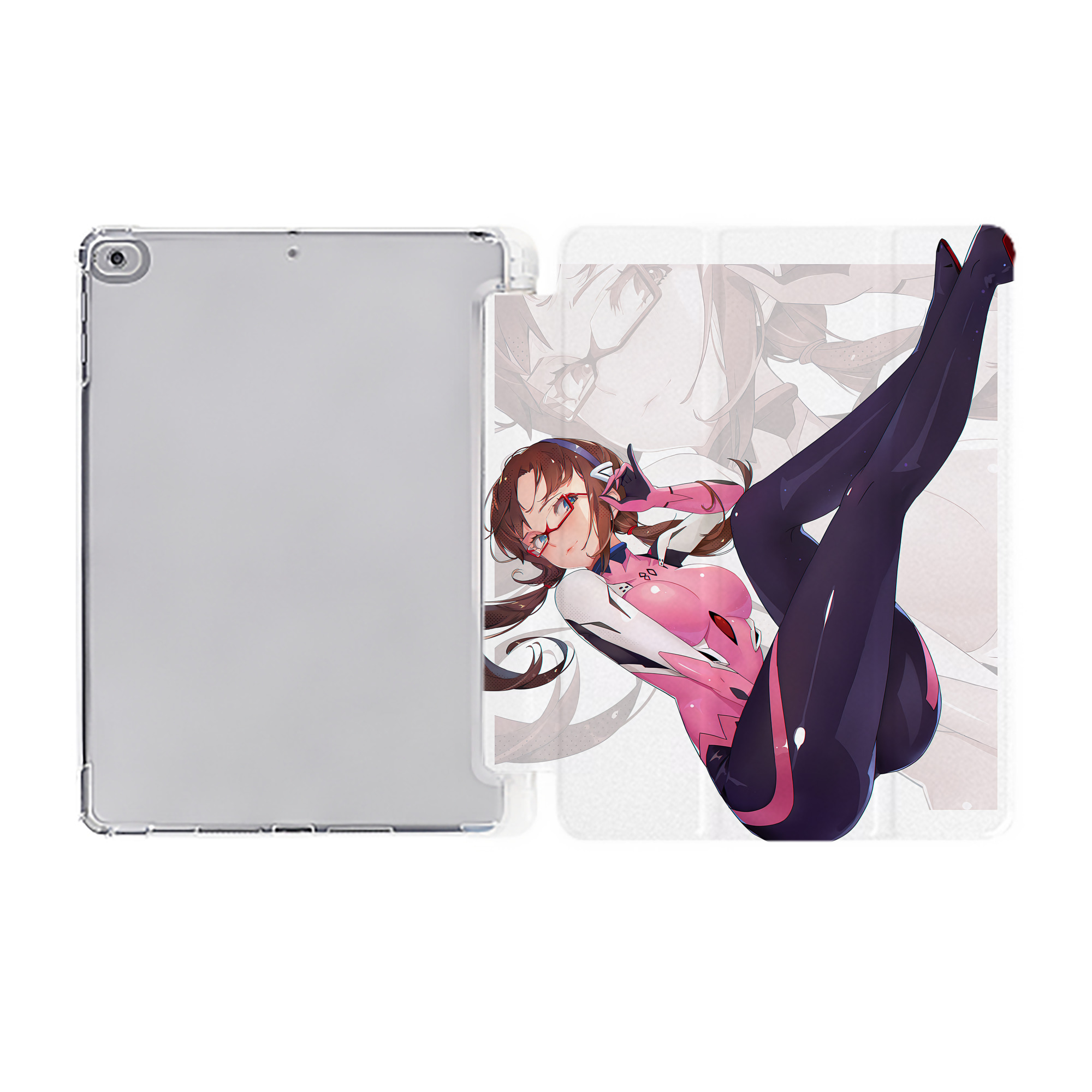 （画像用） EVA 新世紀エヴァンゲリオン IPad ケース ペン収納付き 三つ折りスタンド PUレザー×シリコン 対応機種9.5/10.5/10.9インチ